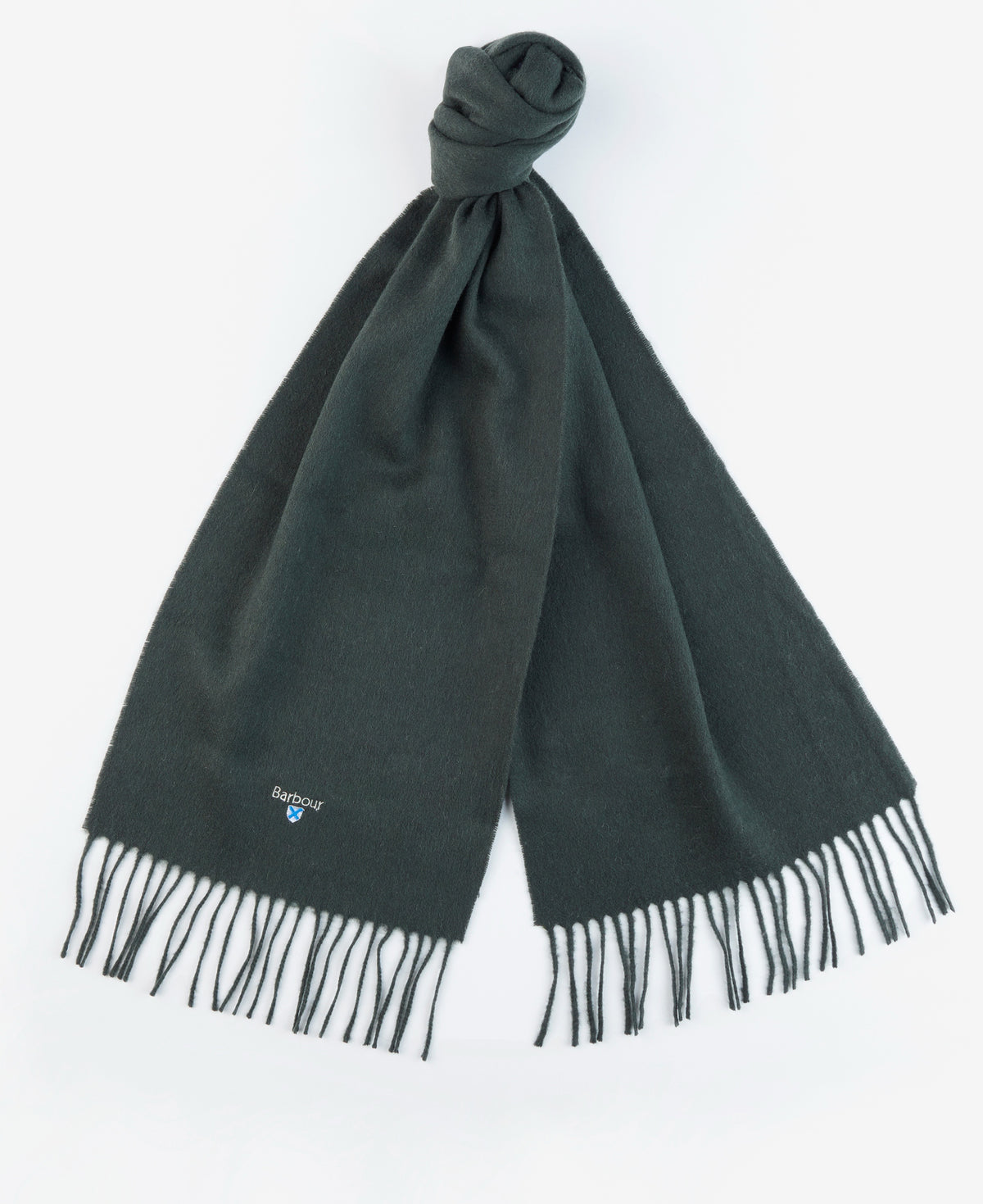 Barbour Plain Lambswool Scarf - Forest Green