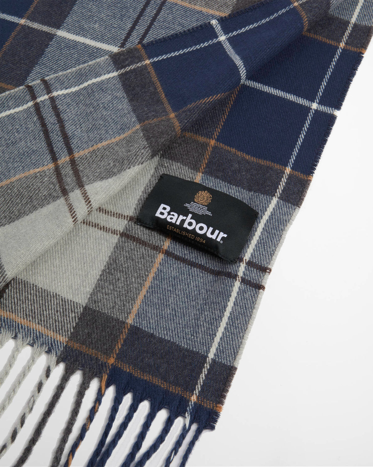 Barbour Galingale Tartan Scarf - Grey Midnight Tartan