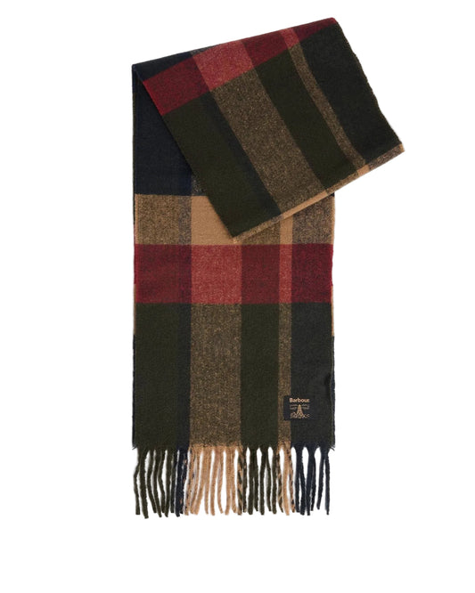 Barbour Westerdale Tartan Scarf - Green, Blue & Beige Tartan