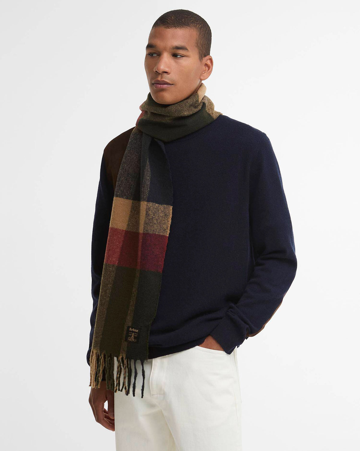 Barbour Westerdale Tartan Scarf - Green, Blue & Beige Tartan