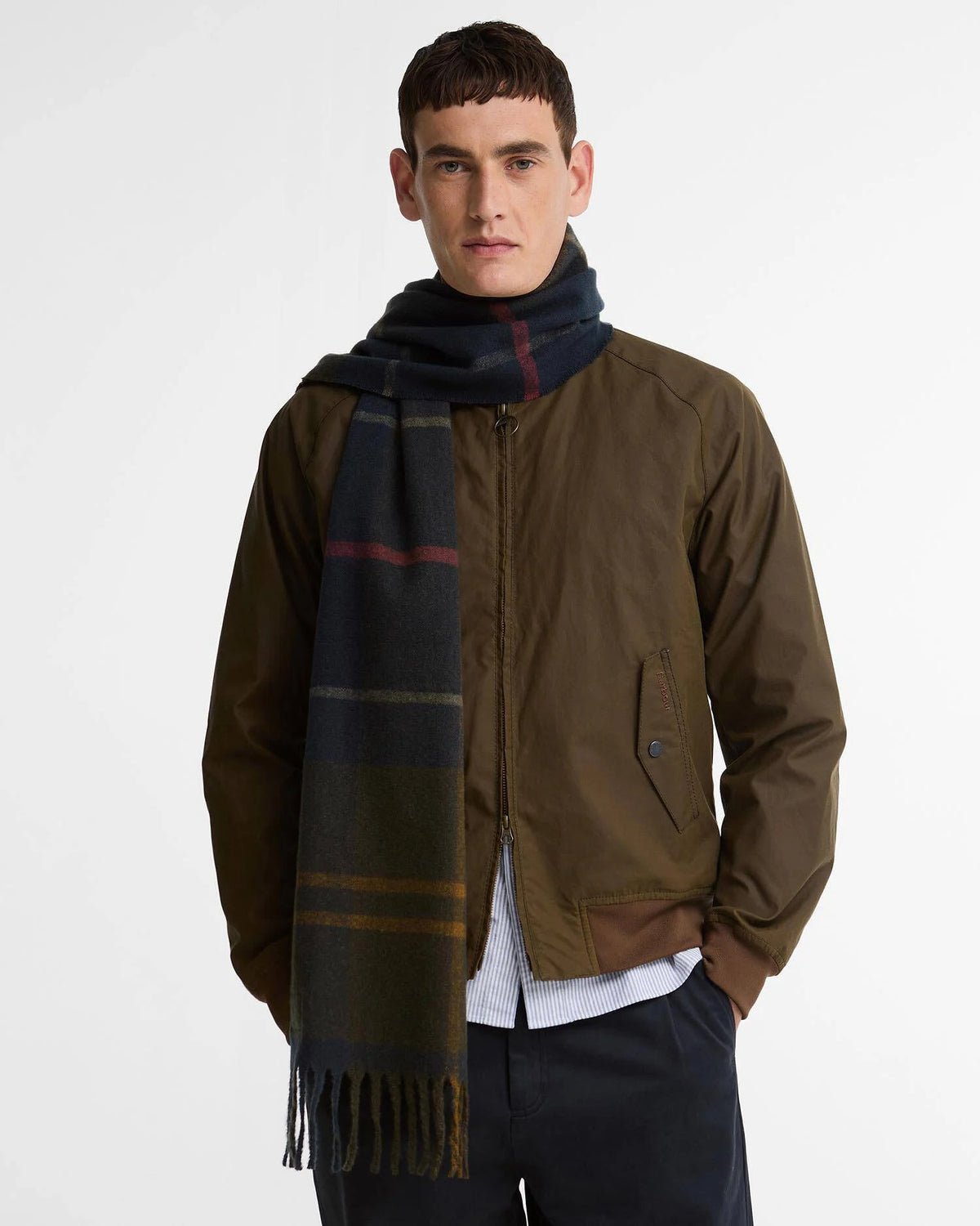 Barbour Yorklane Tartan Scarf - Shadow Classic Tartan