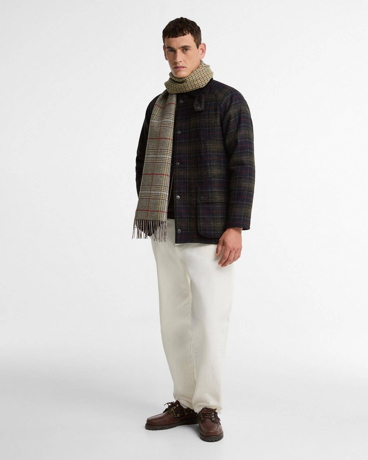 Barbour Macklow Reversible Wool Scarf - Tweed Multi