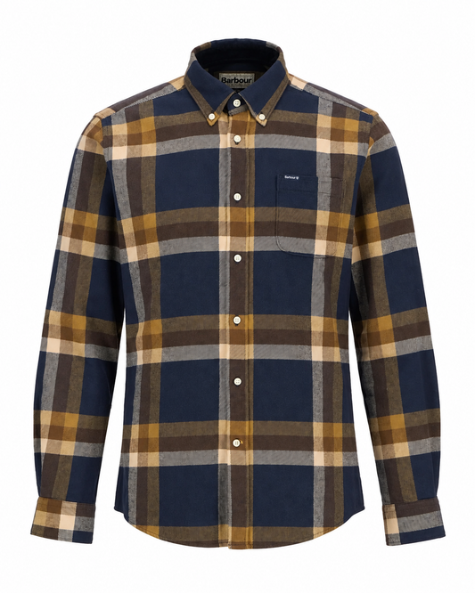 Barbour Folley Tailored Checked Shirt - Classic Navy