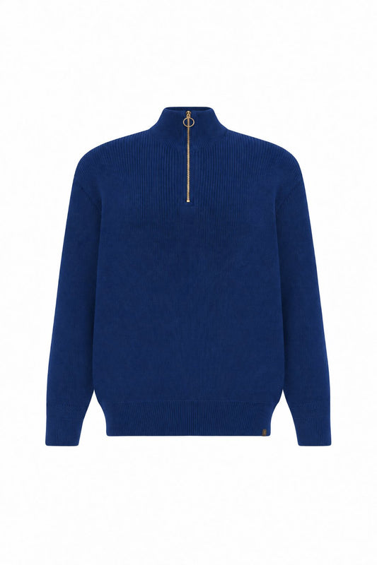 Paul & Shark Tech Wool Half Zip Sweater - Blue