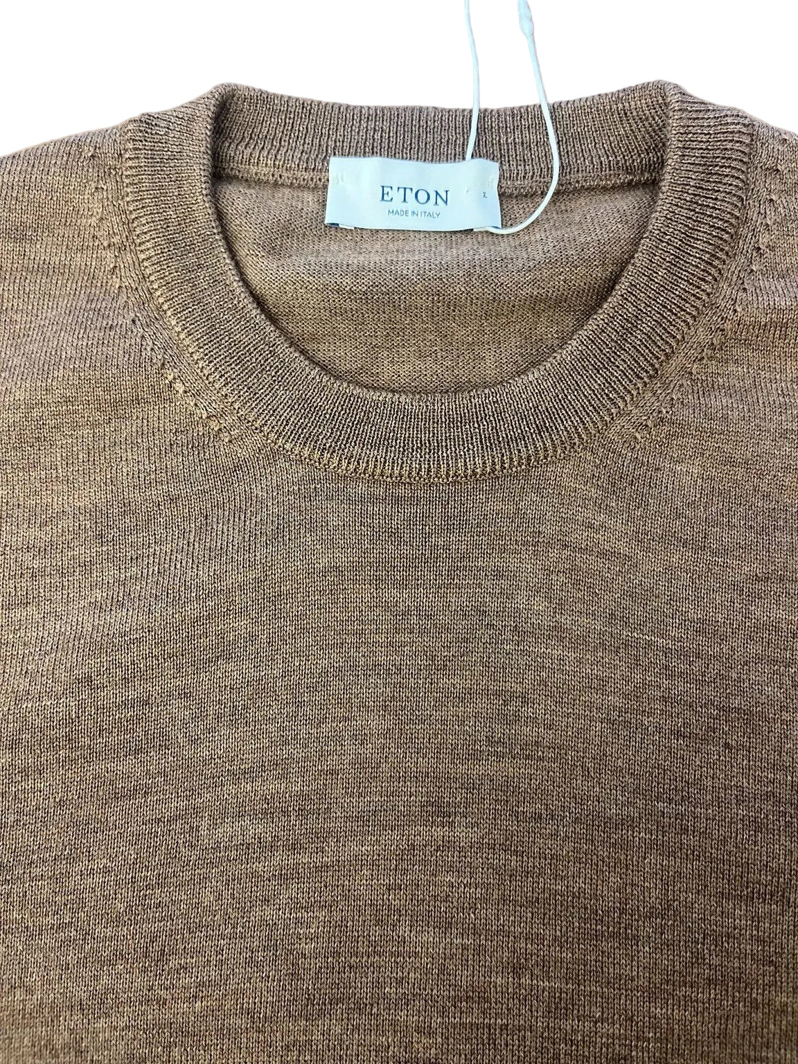 Eton Wool Round Neck Jumper - Brown