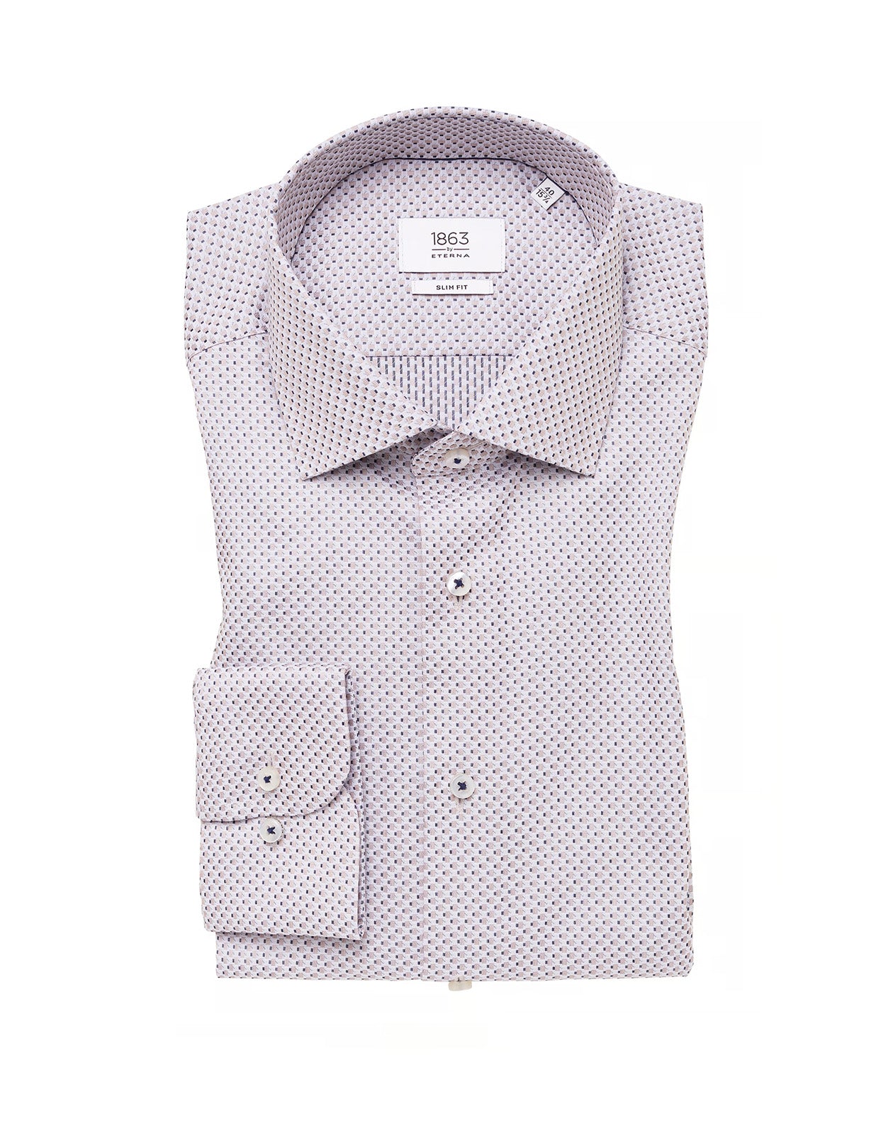 Eterna Modern Fit Shirt in dark brown structured