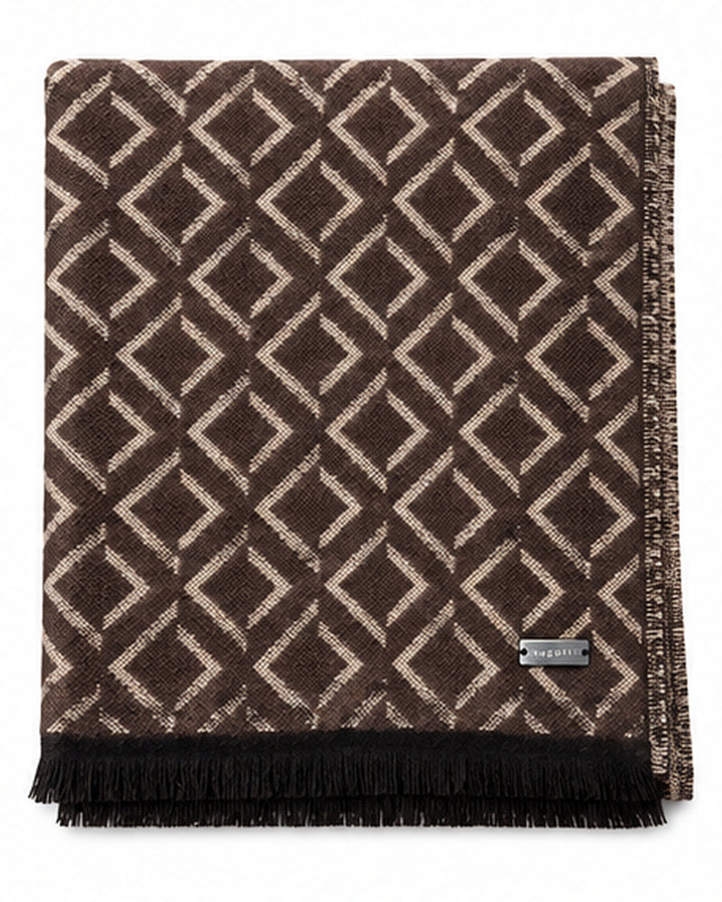Bugatti Geometric Pattern Scarf – Brown
