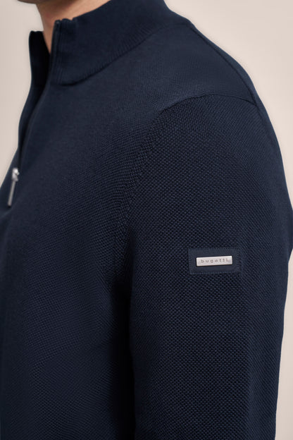 Bugatti Structured Cotton Half Zip
