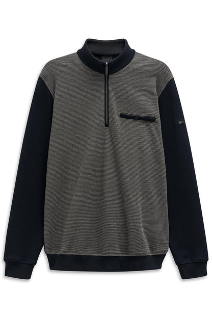 Bugatti 2-Tone Half Zip with Pocket