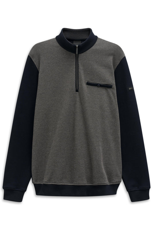 Bugatti 2-Tone Half Zip with Pocket