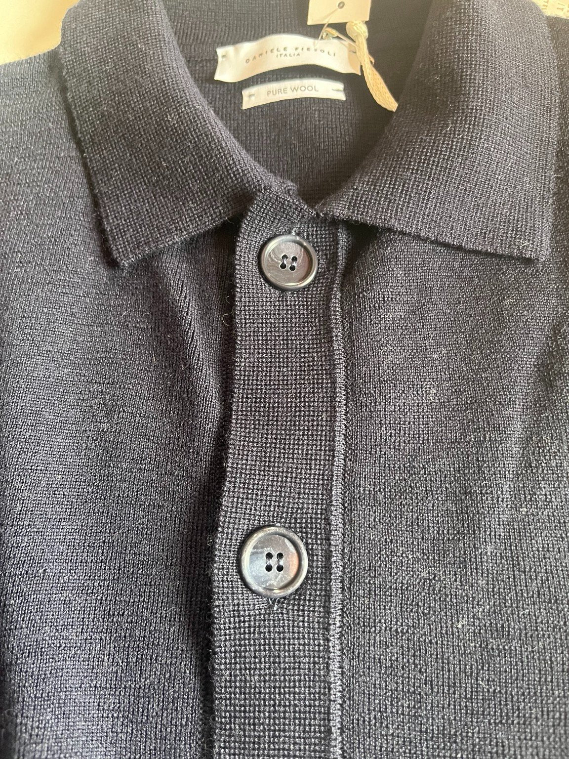 Daniele Fiesoli Pure Wool Knitted Overshirt –Navy