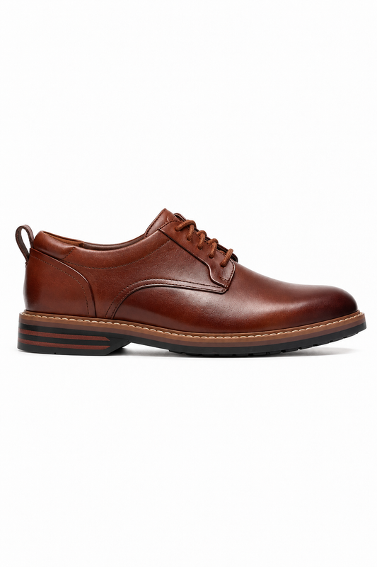 Clarks Aldwin 2 Derby Leather Shoe - Brown