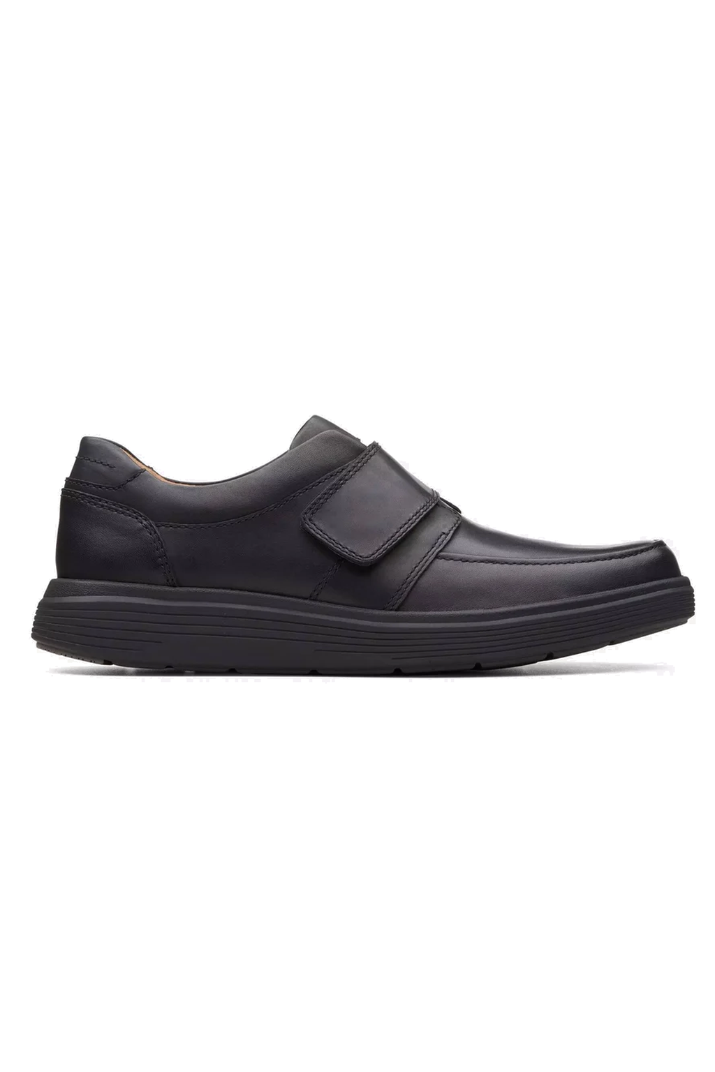 Clarks Un Abode Strap Leather Shoe - Black
