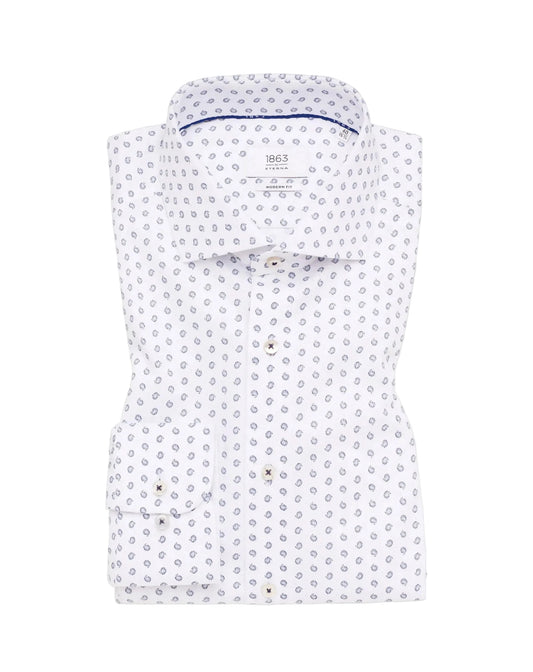 Eterna MODERN FIT Shirt in dark blue printed