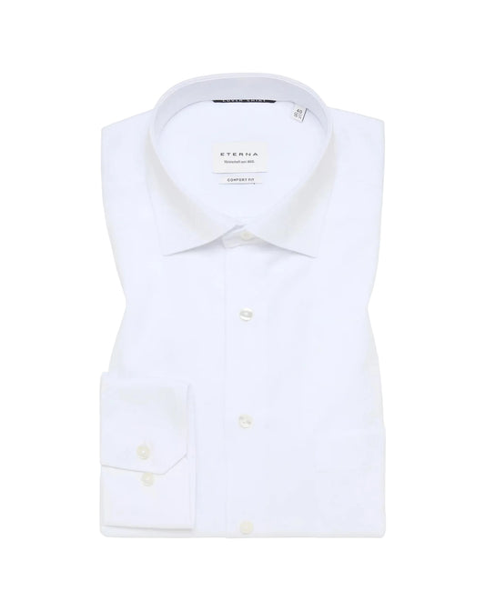 Eterna COMFORT FIT Cover Shirt in white plain