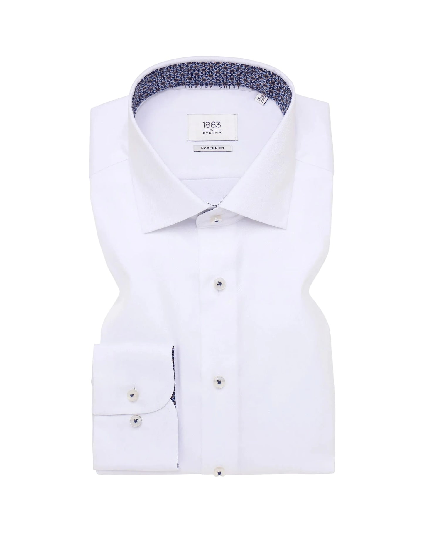 Eterna MODERN FIT Luxury Shirt in white plain