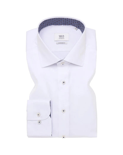Eterna MODERN FIT Luxury Shirt in white plain