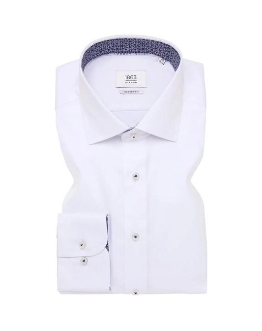 Eterna MODERN FIT Luxury Shirt in white plain