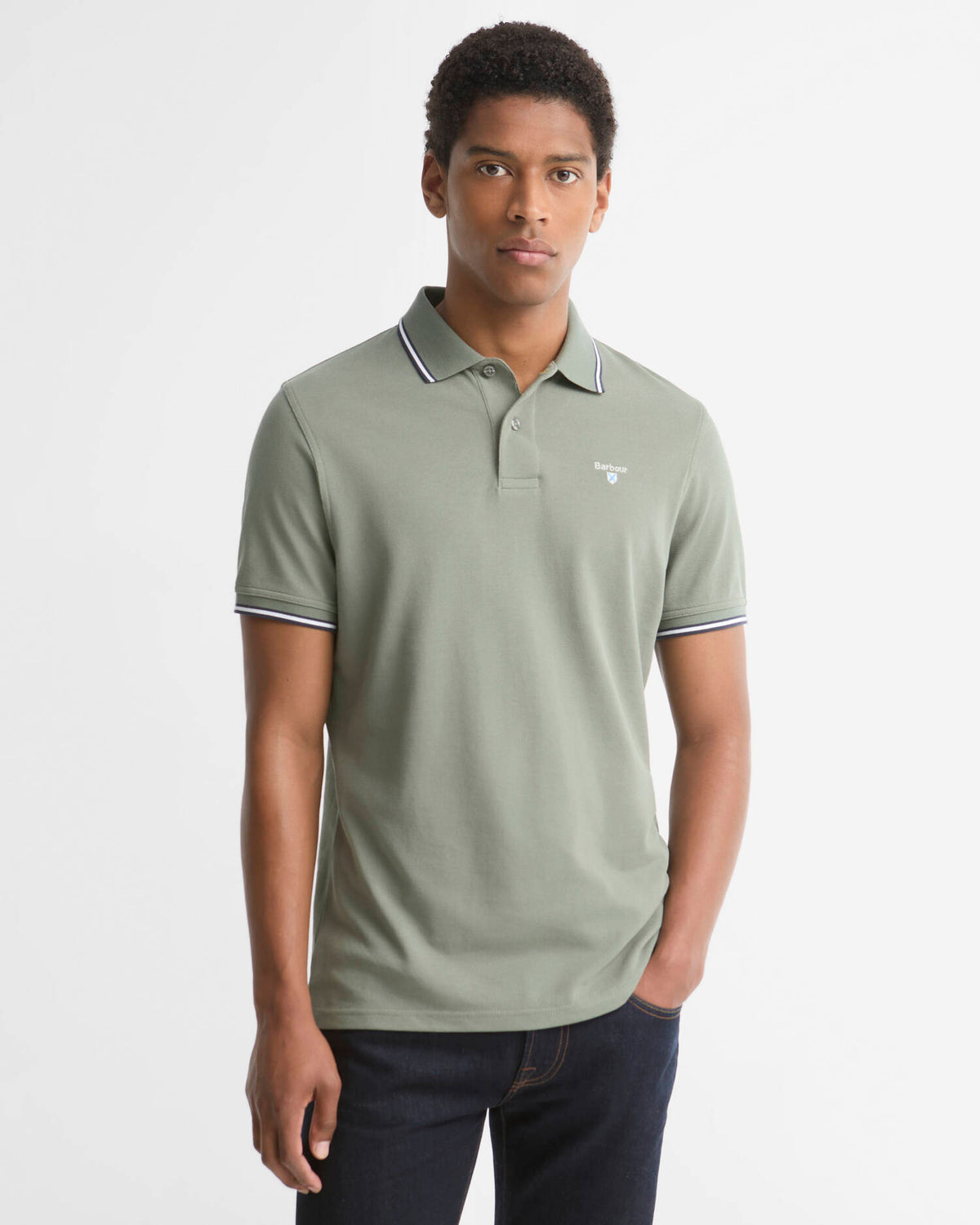 Barbour Fielding Tailored Short-Sleeved Polo Shirt - Agave Green