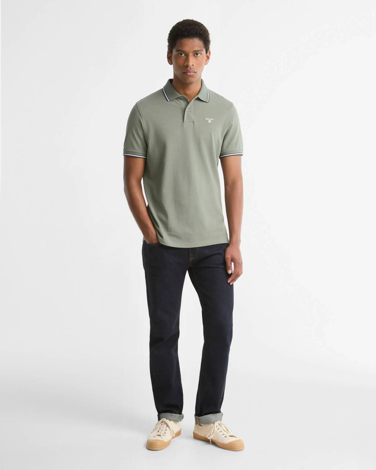 Barbour Fielding Tailored Short-Sleeved Polo Shirt - Agave Green