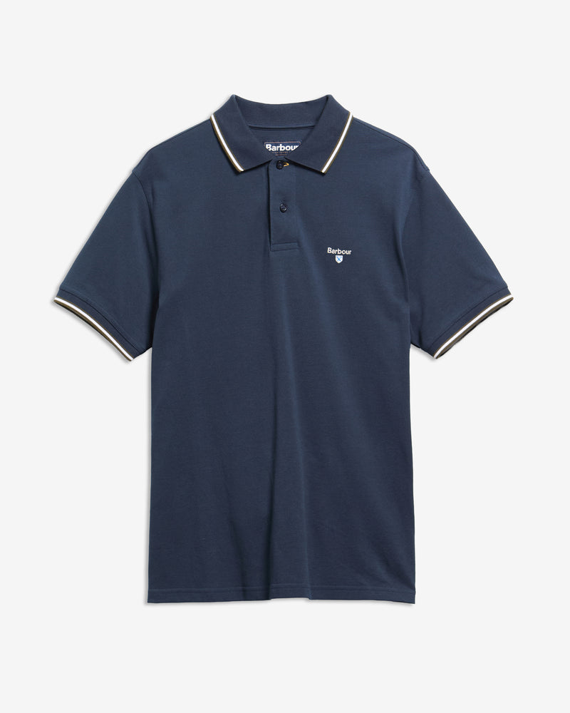 Barbour Fielding Tailored Short-Sleeved Polo Shirt - Navy