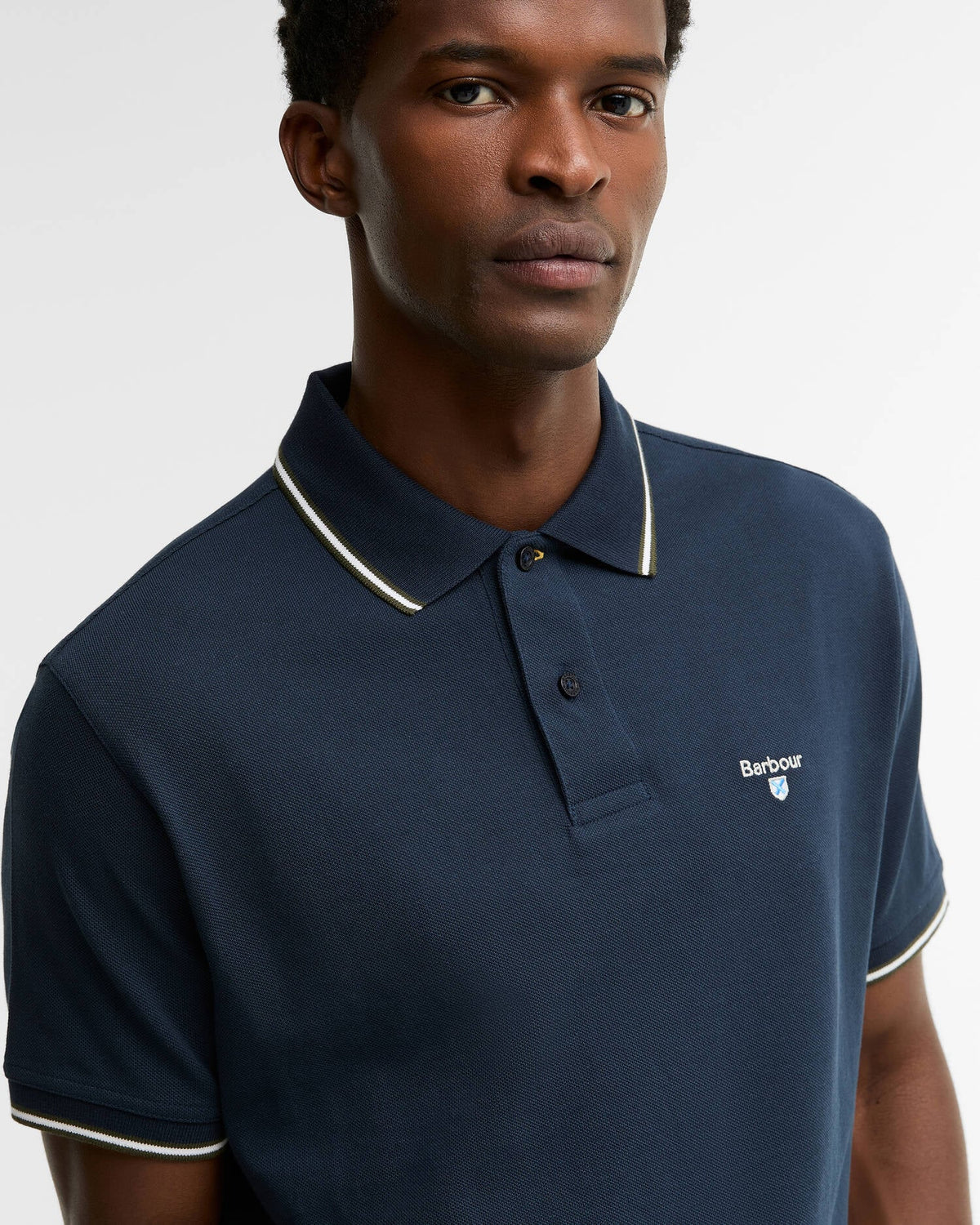 Barbour Fielding Tailored Short-Sleeved Polo Shirt - Navy