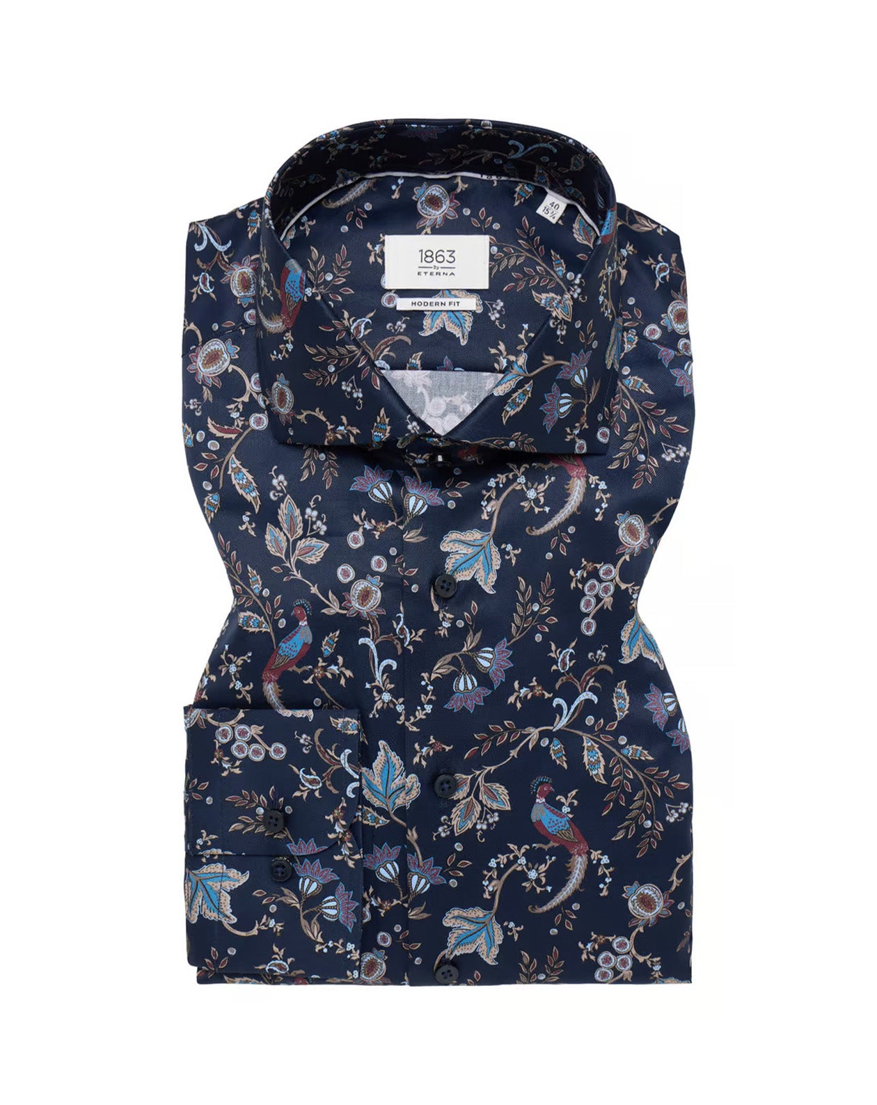 MODERN FIT Shirt in navy printed