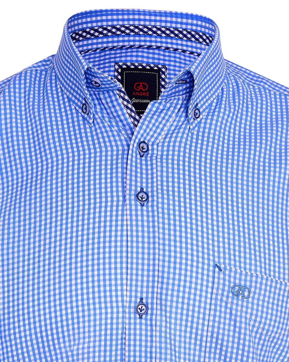 André Foyle Gingham Shirt – Blue