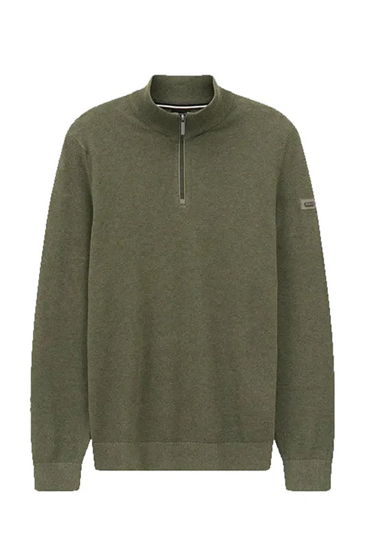 Bugatti Structured Cotton Half Zip