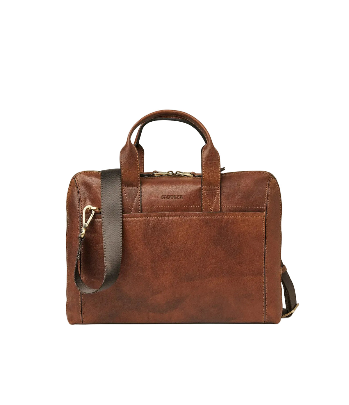 Saddler Gustav computer bag 15" - Mid Brown