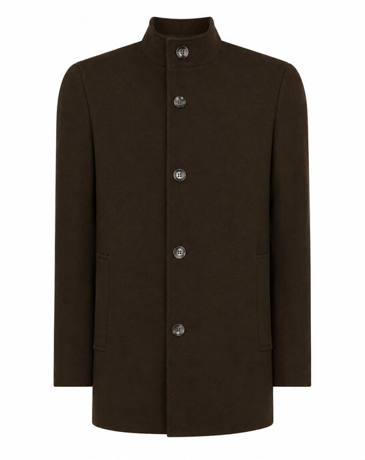 Remus Uomo Jonah Overcoat – Dark Brown