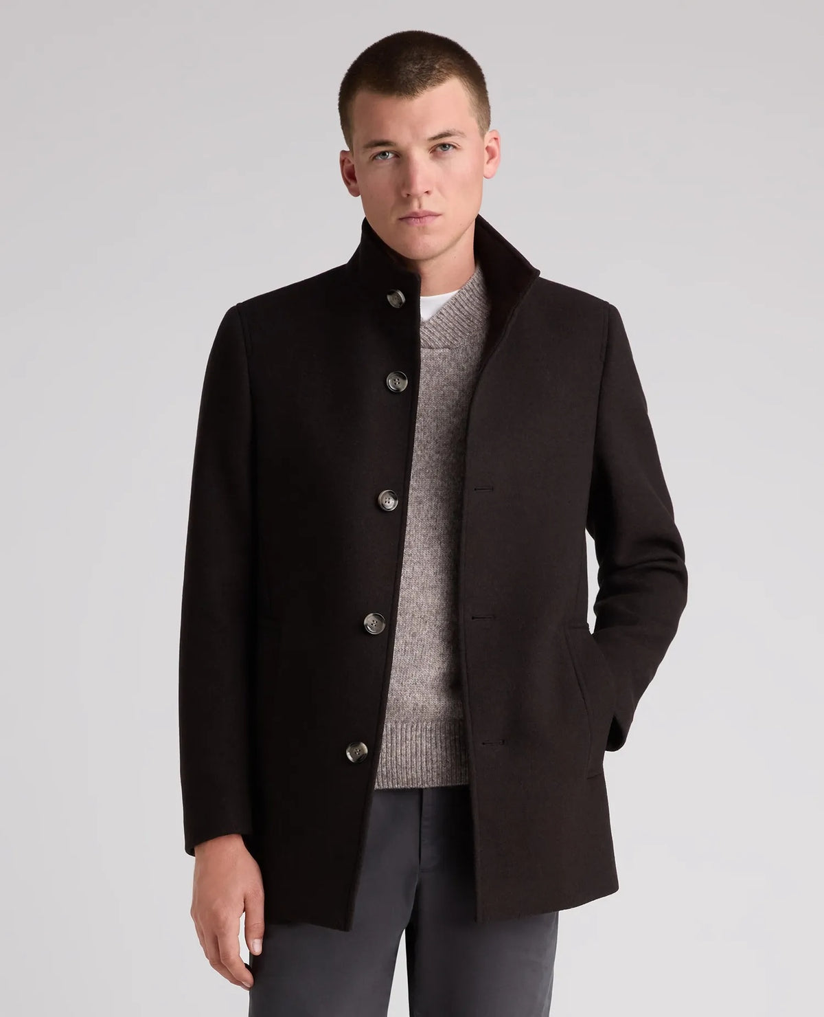 Remus Uomo Jonah Overcoat – Dark Brown