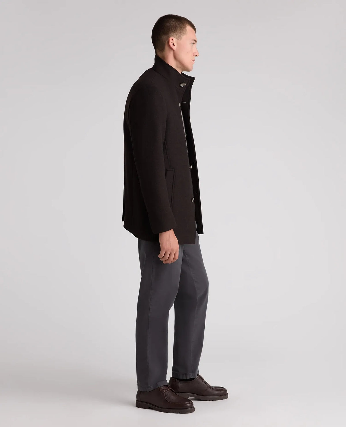 Remus Uomo Jonah Overcoat – Dark Brown