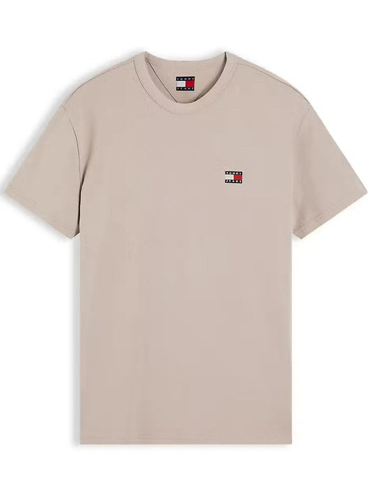 Tommy Jeans Tommy Badge Crew Neck T-Shirt – Limestone Dust