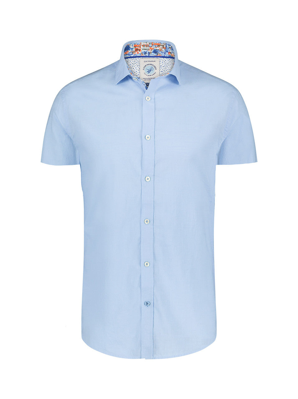 A Fish Named Fred Linen Light Blue Shirt