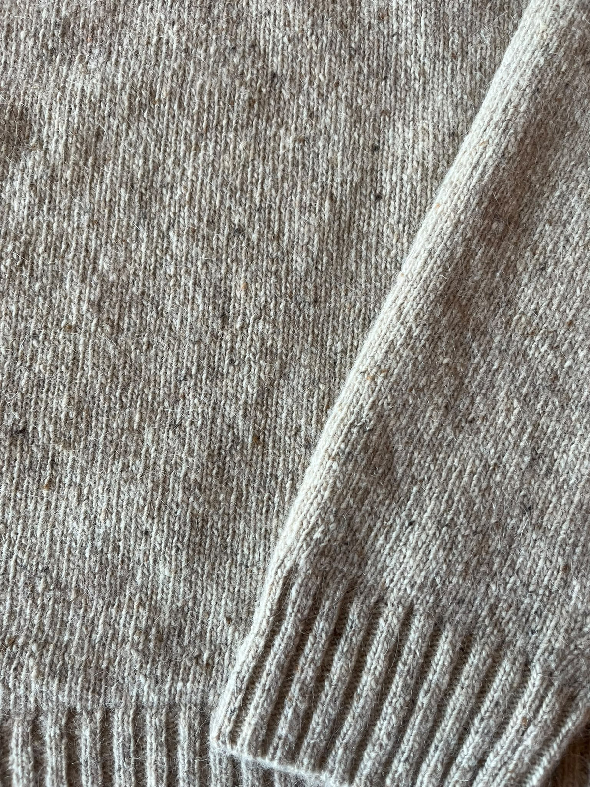 Wool & Co Lupetto Mouline Quarter Zip - Beige