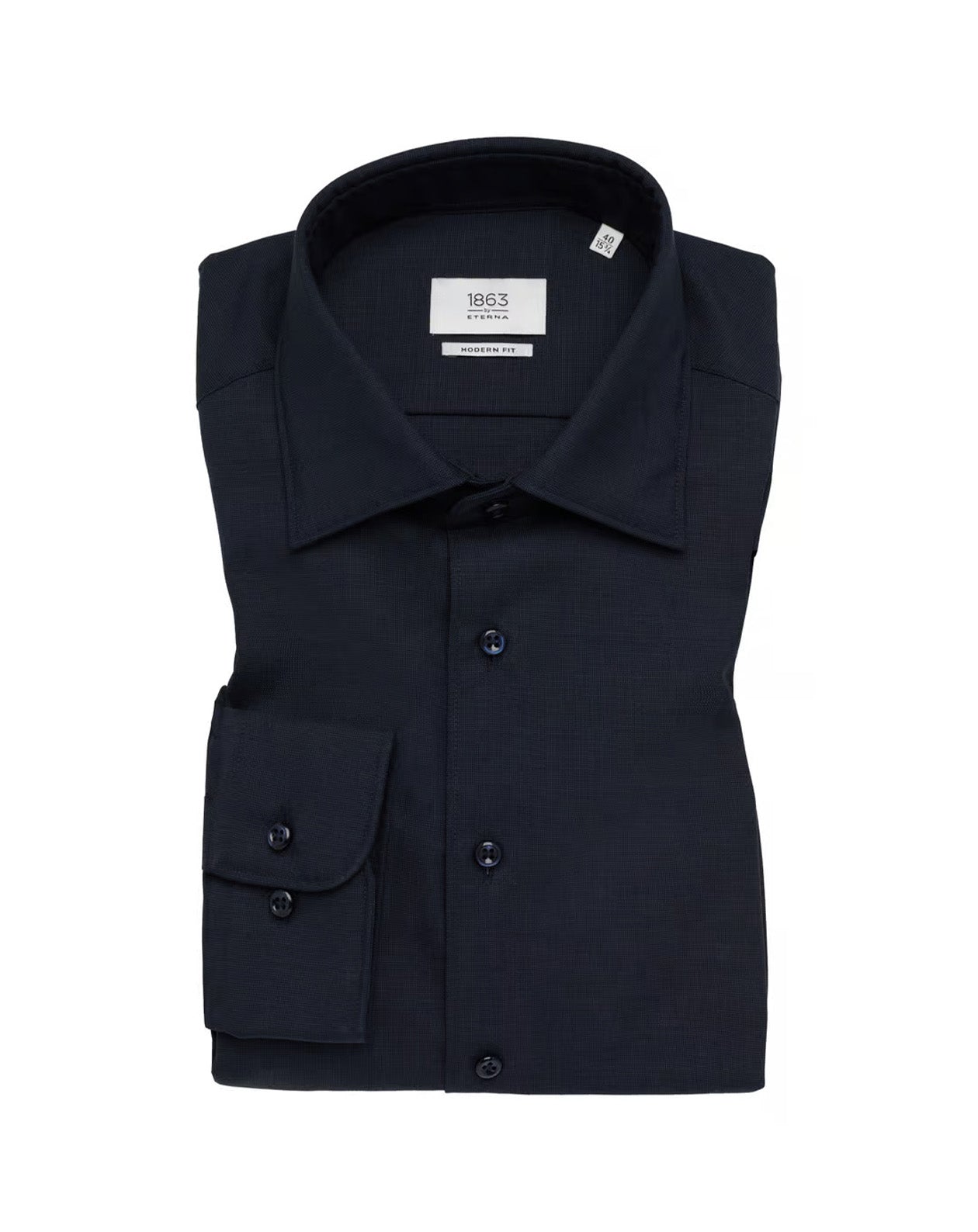 Eterna MODERN FIT Merino Wool in navy plain