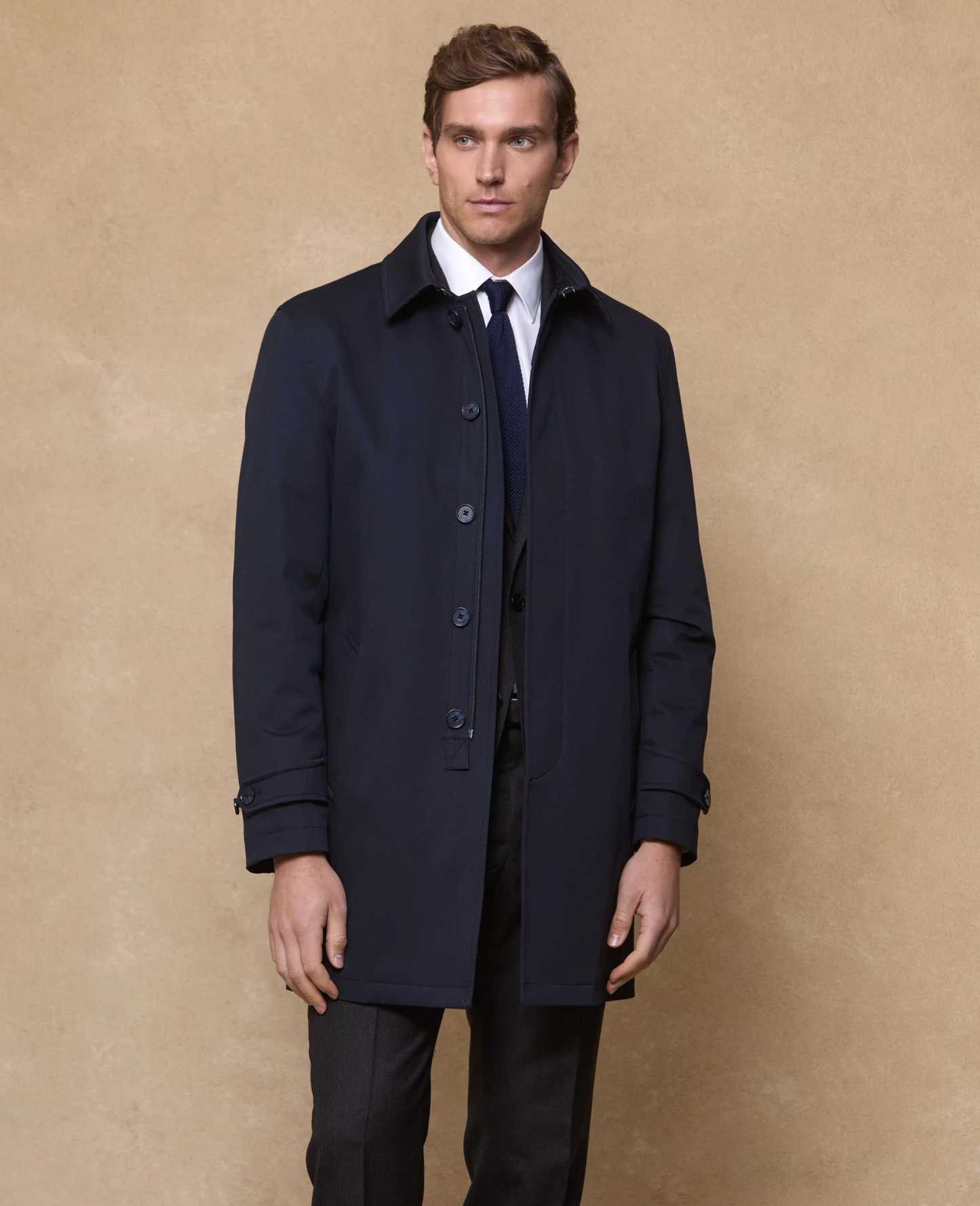 Magee Muckross Raincoat with Donegal Tweed Trim