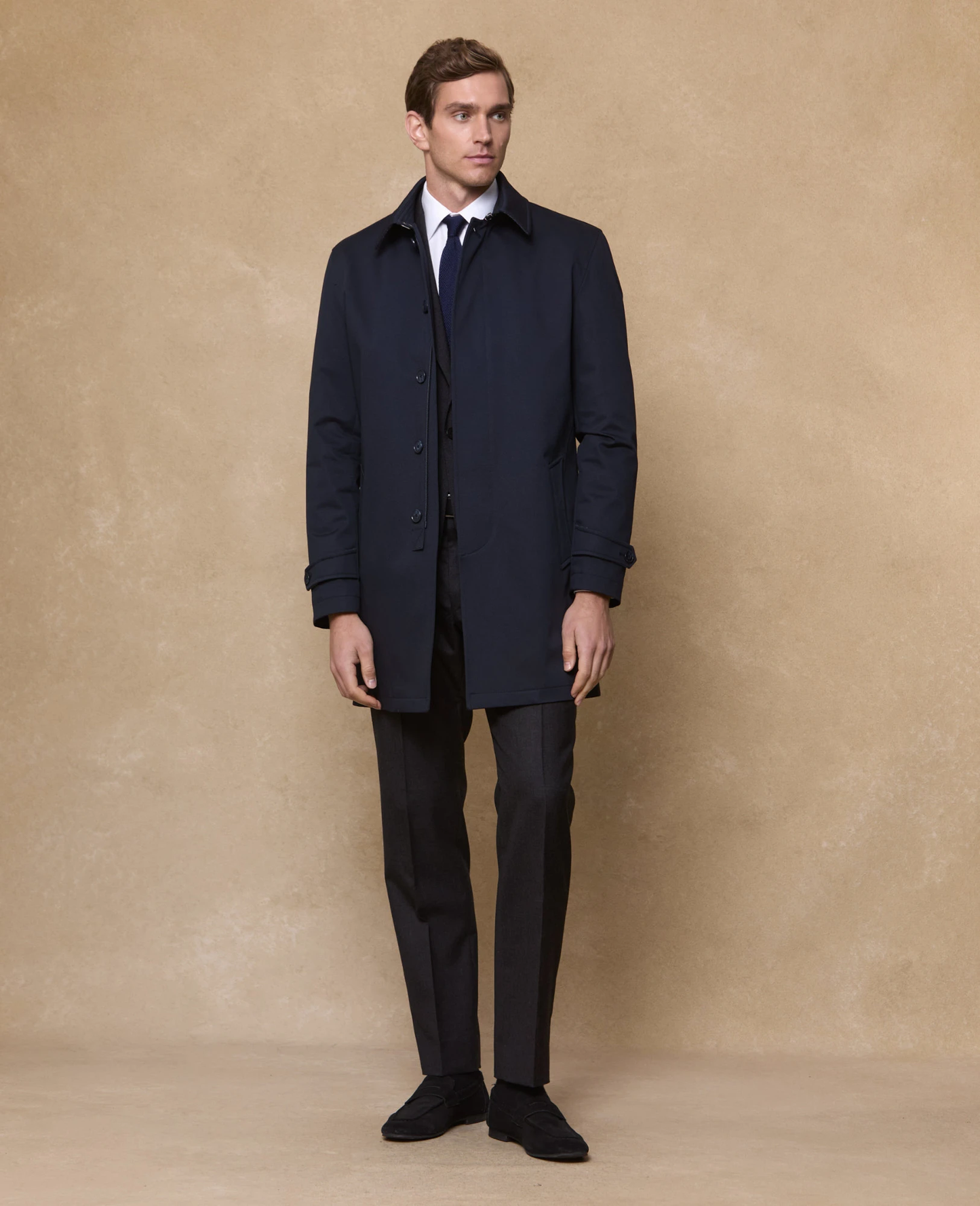 Magee Muckross Raincoat with Donegal Tweed Trim