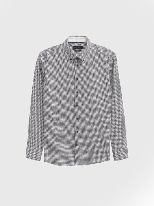 Bugatti Long Sleeve Casual Print Shirt