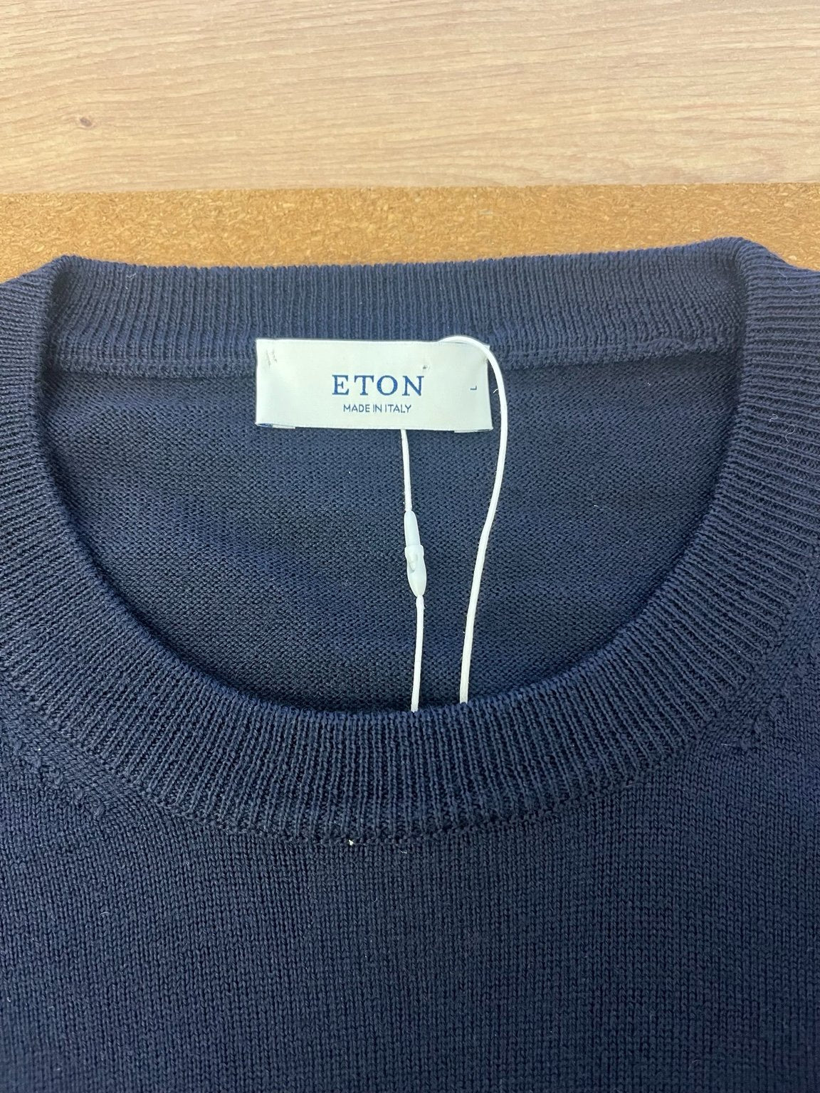 Eton Wool Round Neck Jumper – Navy