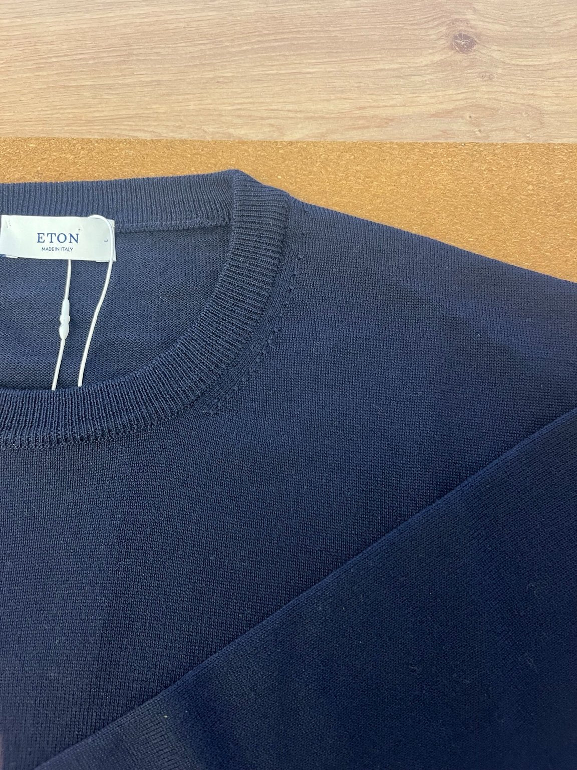 Eton Wool Round Neck Jumper – Navy