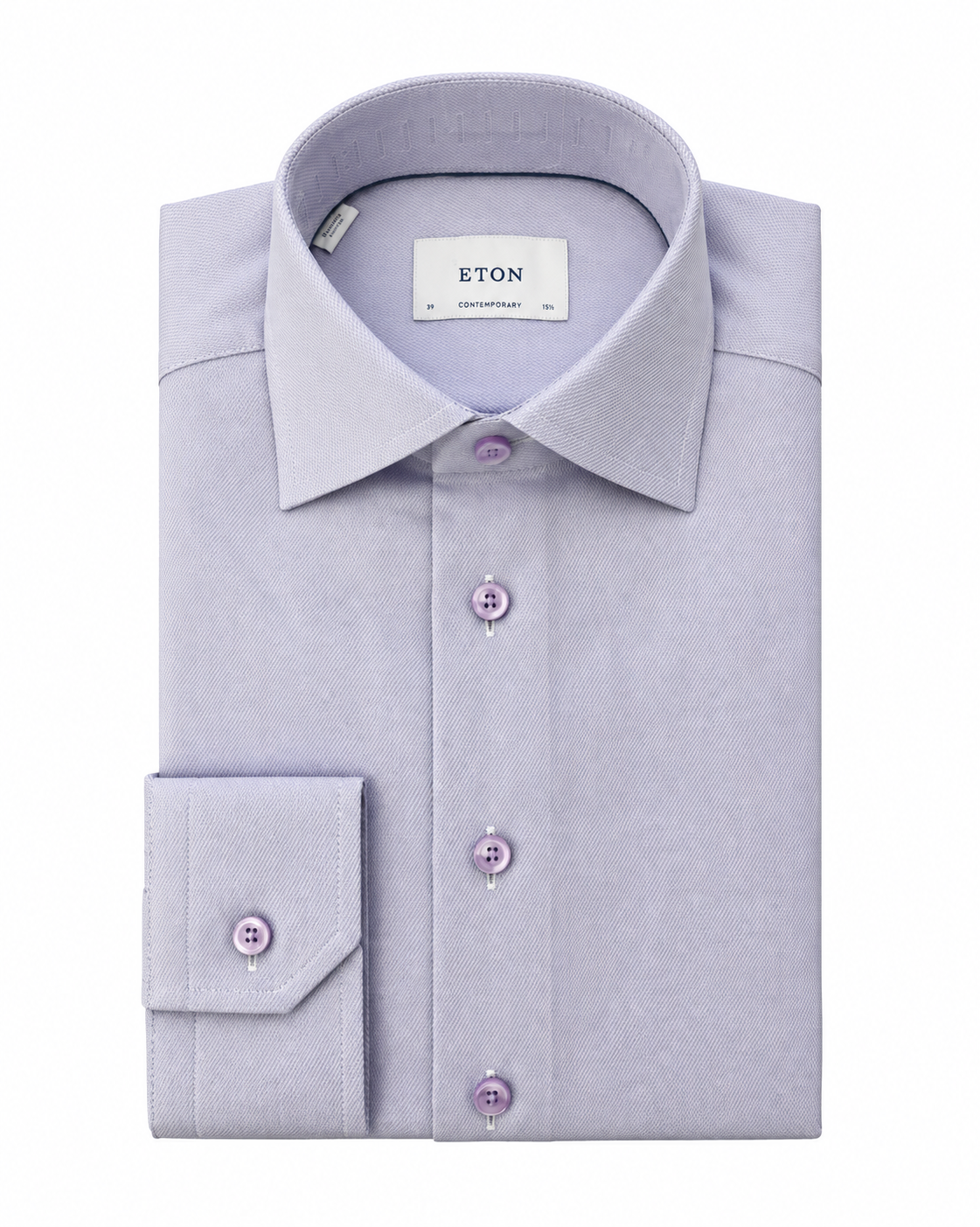 Eton Semi Solid Twill SHirt – Light Purple