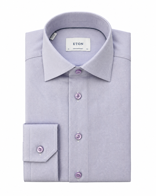 Eton Semi Solid Twill SHirt – Light Purple