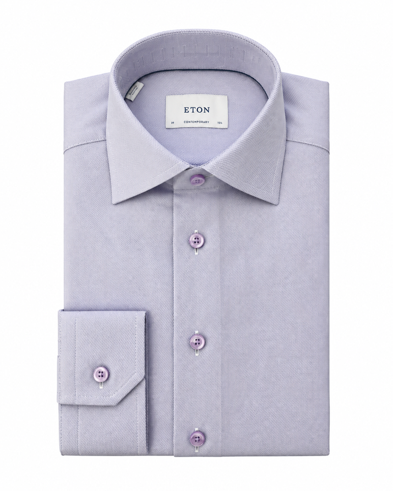 Eton Semi Solid Twill SHirt – Light Purple