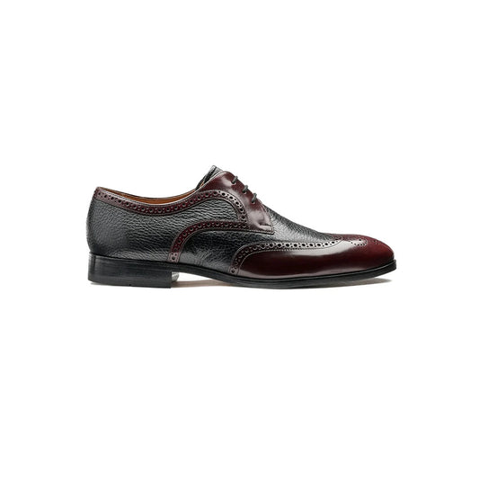 Salcombe – Burgundy Hi-Shine / Black Deer Skin