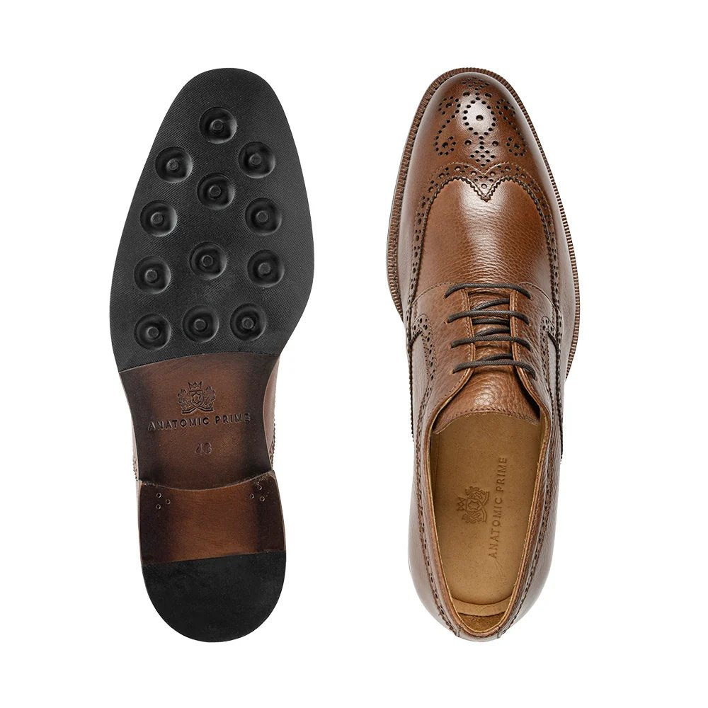 Anatomic Sandro Leather Brogue Shoe - Cervo Whisky