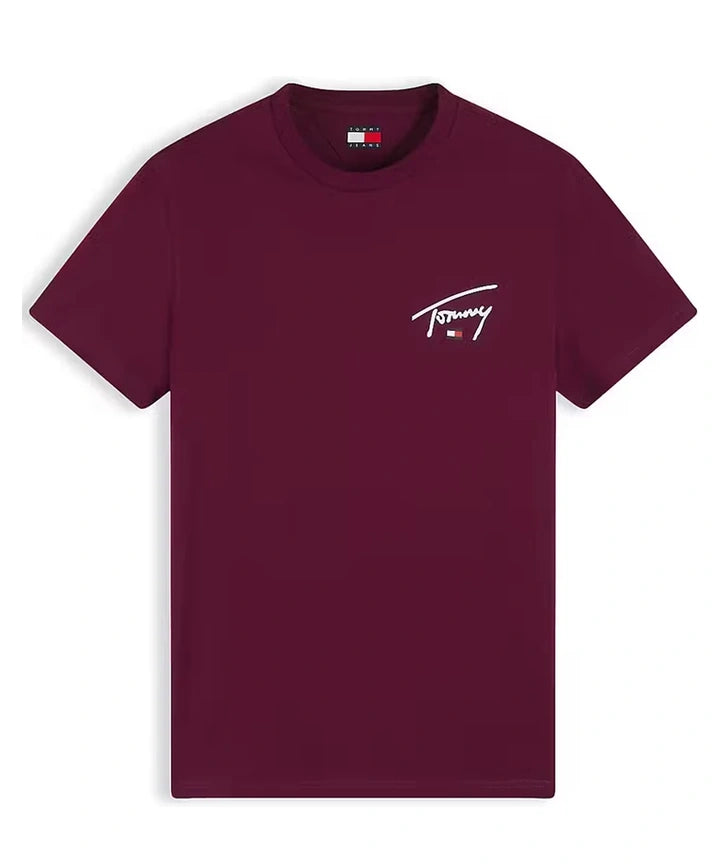 Tommy Jeans Signature Chest T-Shirt – Berry