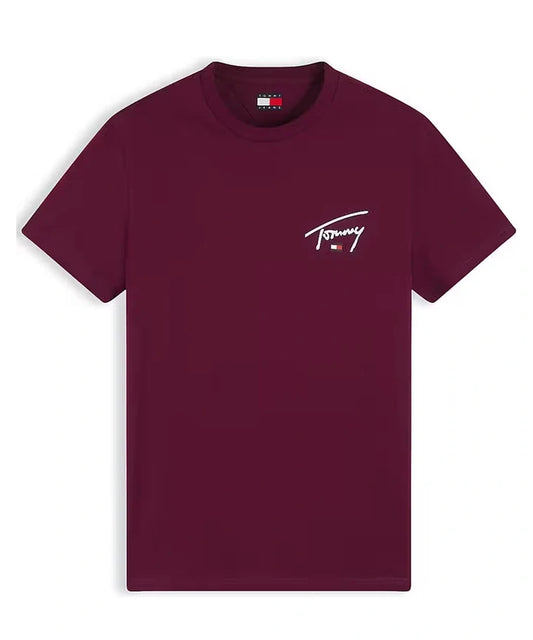 Tommy Jeans Signature Chest T-Shirt – Berry