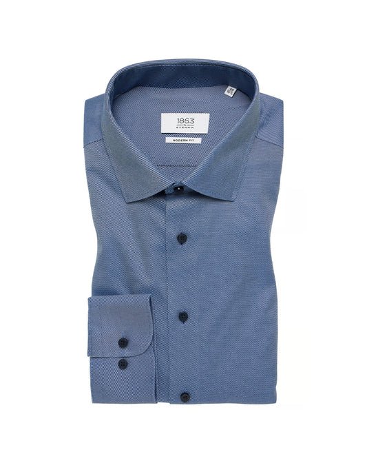 Eterna MODERN FIT Shirt in smoke blue structured